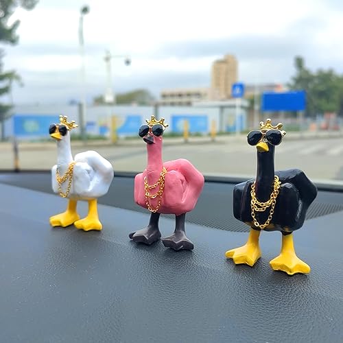 Miniatura 7 de Motaney Decoración de coche de pato de dedo medio, adorno de tablero de automóvil, adorno de consola central automotriz, bonito adorno de decoración