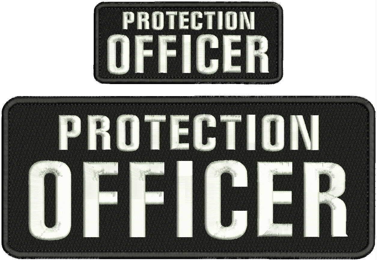 Protection Officer EMBRIDERY Patch 4X10 and 2X5 Hook on Back - Embroidery Patch for Jacket Hat Backpack