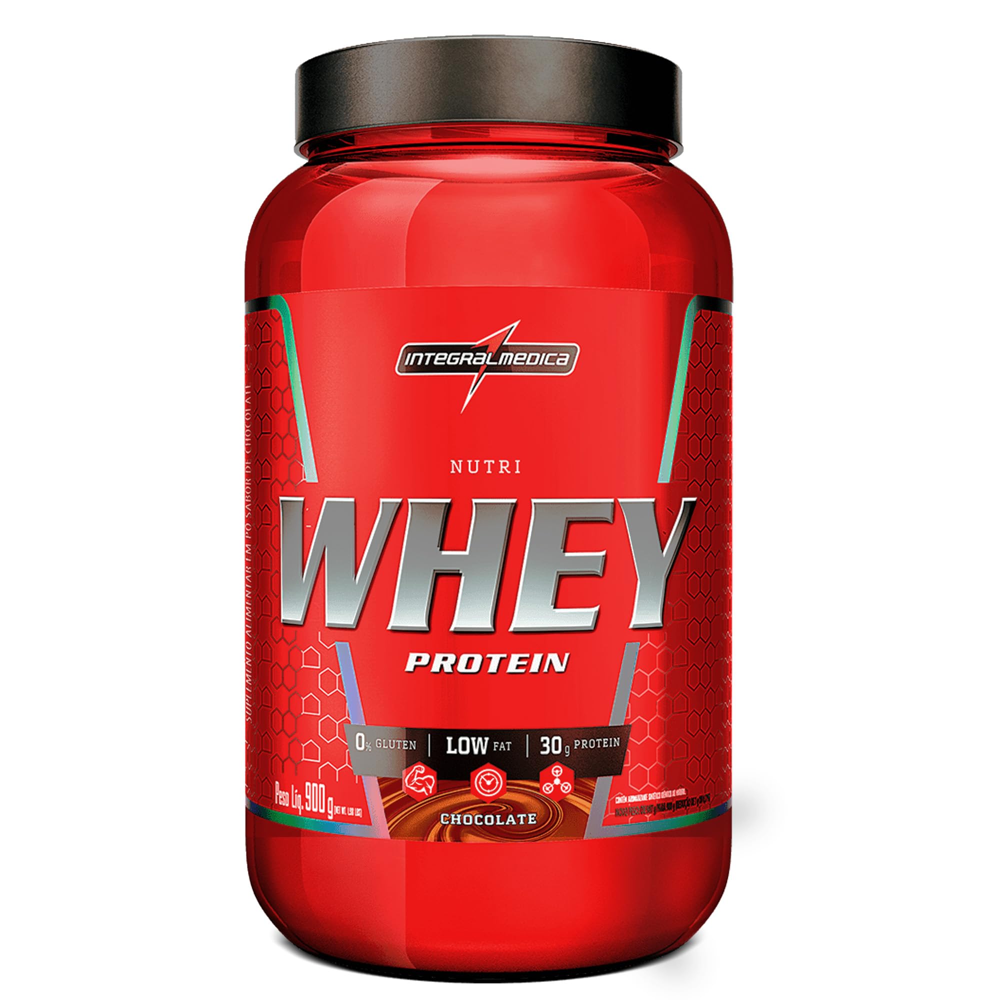 Integralmedica - Hipercalórico - Nutri Whey Protein Chocolate - Pote 900g - Fonte de Proteínas e Carboidratos - Suplemento Alimentar, Ganho Muscular e Recuperação Pós-Treino - Super Mass Gainer