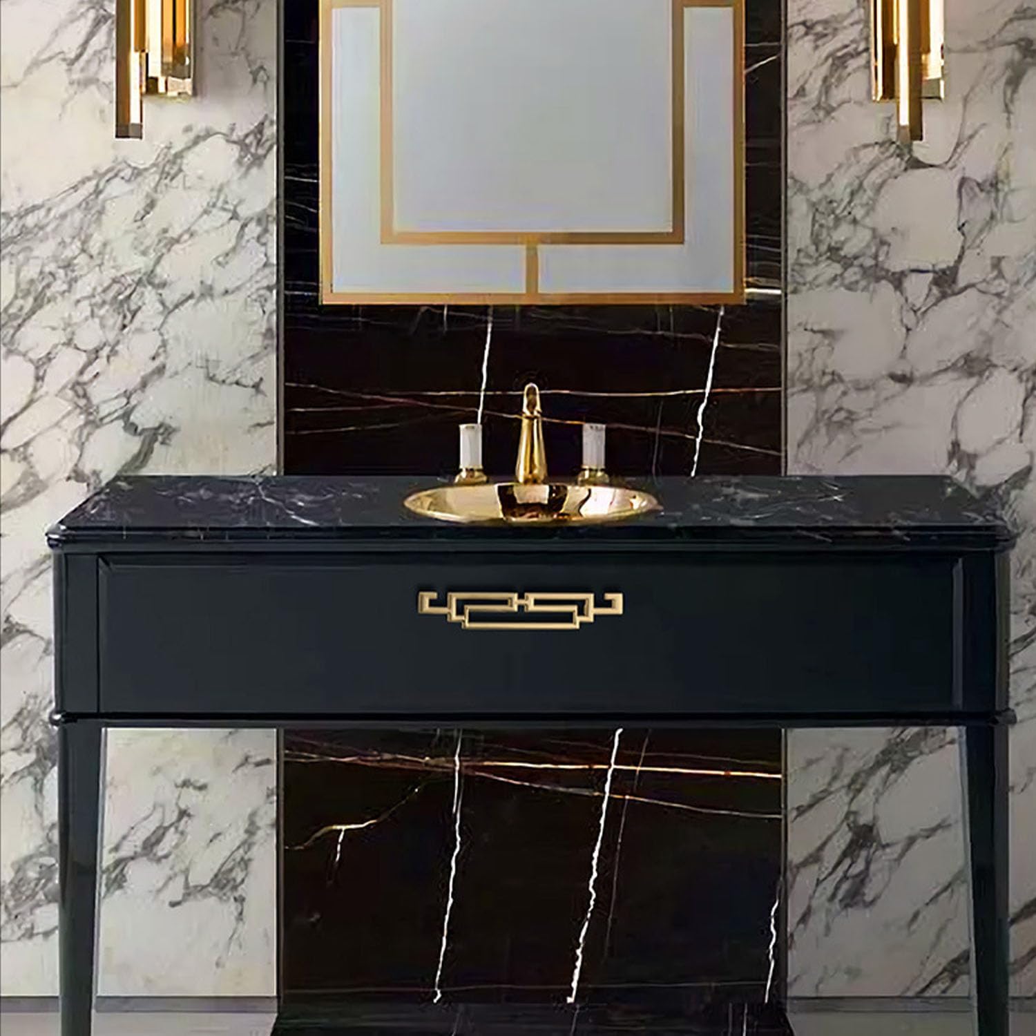 4PCS Art Decor Drawer Pulls, Chinese Hollow Gold Handle Gold Cabinet Handles Zinc Alloy Cabinet Handles Golden Cabinet Hardware (Hole spacing: 128mm)