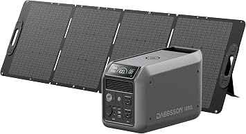 Dabbsson 1008Wh Solar Generator with 210W Solar Panel, Semi-Solid LiFePO4, 1200W AC Output,1600W Power-Boost, 1.2X Longer Runtime, 0-80% in 50 Min, 1000L Portable Power Station for Home/Camping/RV