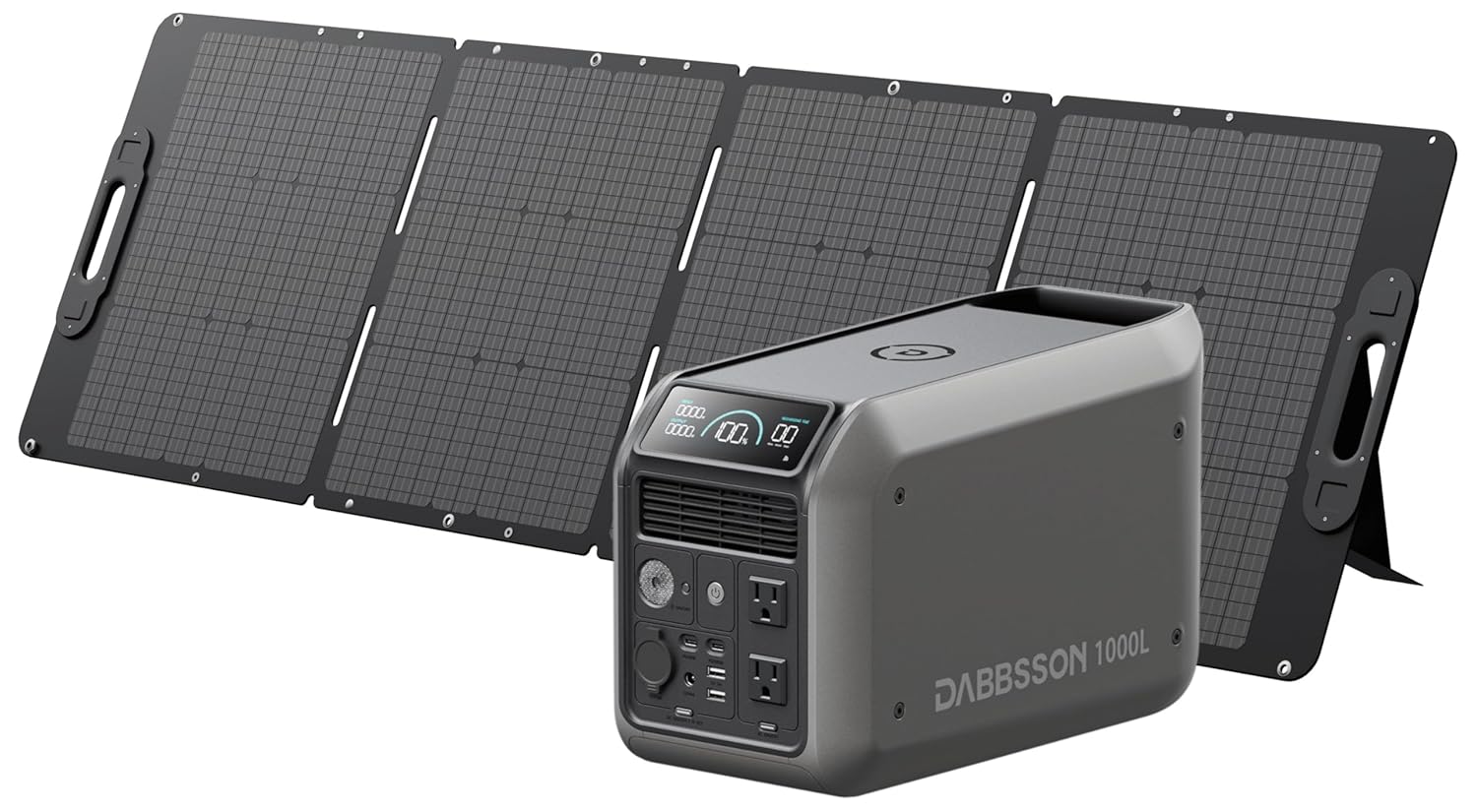 Dabbsson 1008Wh Solar Generator with 210W Solar Panel Semi-Solid LiFePO4 1200W AC Output 1600W Power-Boost 1 2X Longer