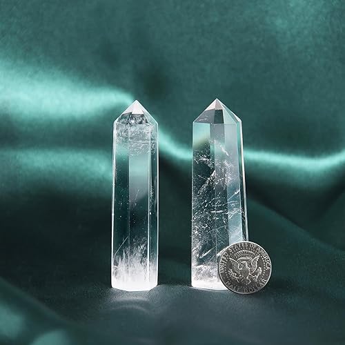 Miniatura 3 de Varita de cristal de apatita azul, 2 varitas de apatita azul de 3.5 a 3.9 pulgadas, cristal curativo de apatita azul y piedras, caja de regalo