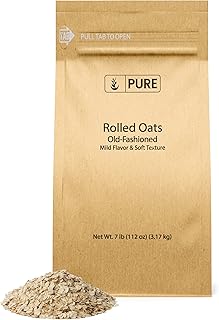 Pure Original Ingredients Rolled Oats (7 lb) Old Fashioned, Mild Flavor, Soft Texture, Resealable Eco-Friendly Packaging