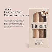 Vista 6 de Kitsch Barras flexibles XL para rizos sin calor durante la noche, rodillos de terciopelo suave para mujeres, rizadores de pelo para dormir, Eucalipto