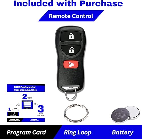 Miniatura 5 de Llavero remoto de entrada sin llave de repuesto de 3 botones, compatible con Nissan Armada Pathfinder Frontier Murano Titan Quest Xterra Sentra