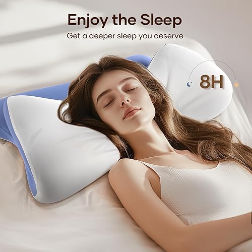 Miniatura 7 de isuke Almohada cervical cervical para dormir, almohada de espuma viscoelástica de contorno, almohada ergonómica de enfriamiento para dormir de lado