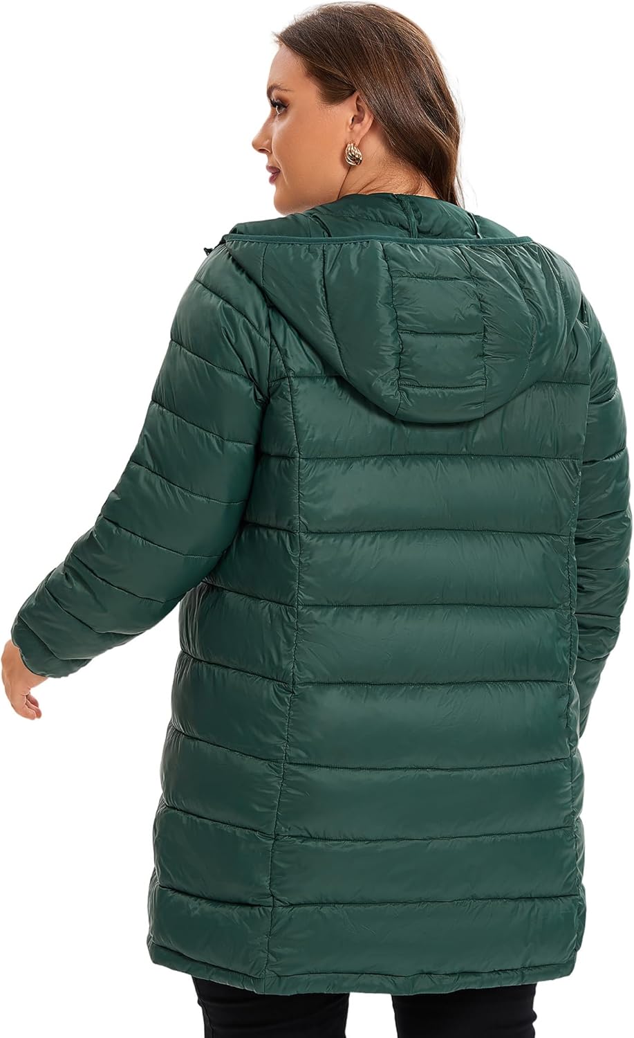 ANOTHER CHOICE Plus Size Packable Puffer Jacket for Women, Lightweight Quilted Puffer Coat with Hood - Image 3
