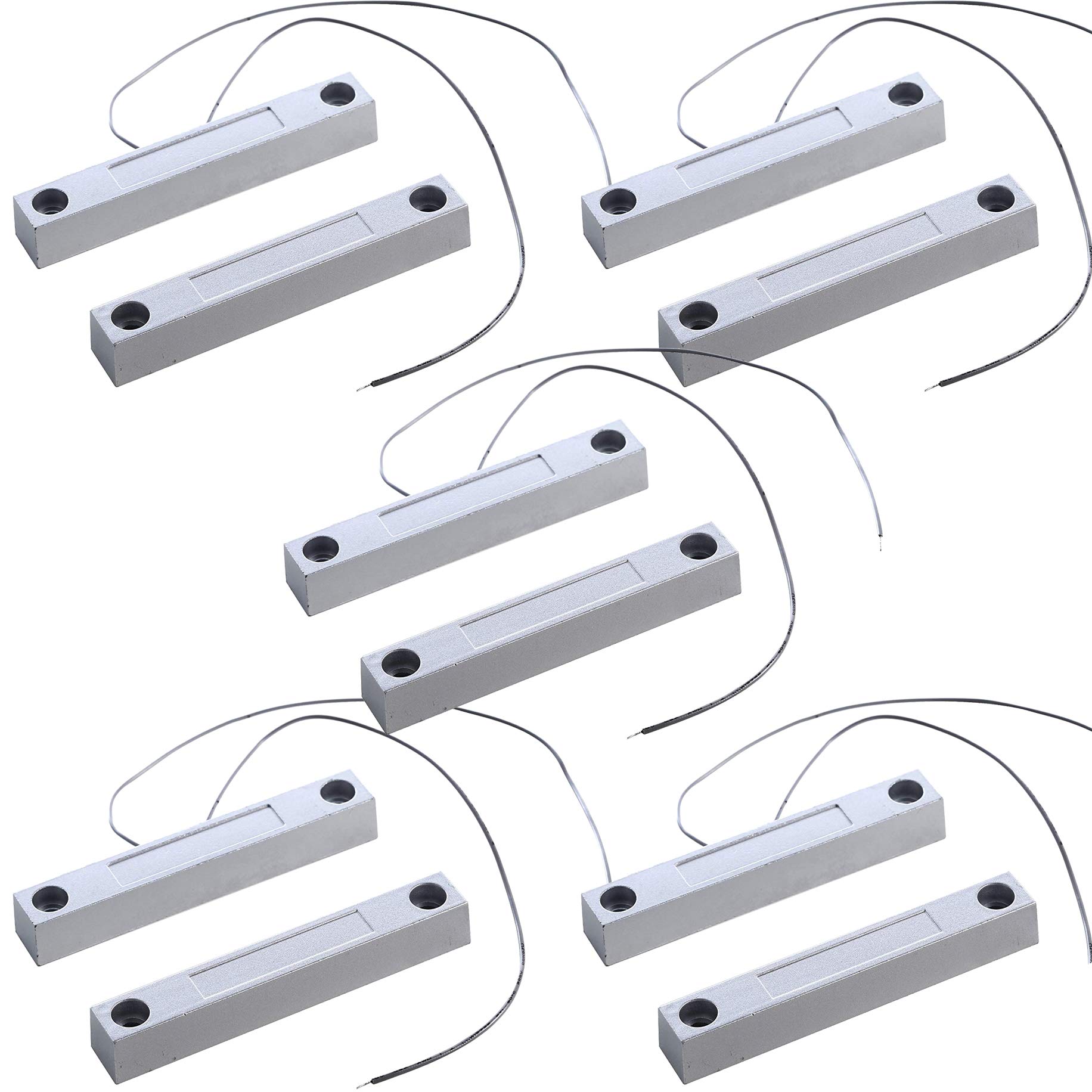 UHPPOTE Magnetischer Kontaktsensor für Tür und Fenster, NC-Typ, für GSM-Hausalarmanlage, Sicherheit (Packung mit 5)