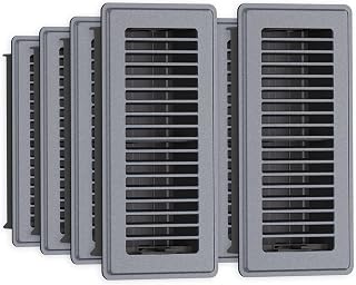 Floor Register 4x10-8 Pack Floor Vents,Vent Covers for Home Floor,Heavy-Duty Steel Adjustable Floor Vent Covers,Rust-Resistant,Gray