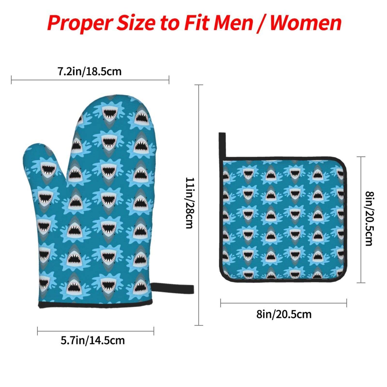 Guanti Da Forno In Silicone A Forma Di Squalo – Set Da 2 Pezzi, Resistenti Al Calore, Antiscivolo, Accessori Da Cucina Divertenti