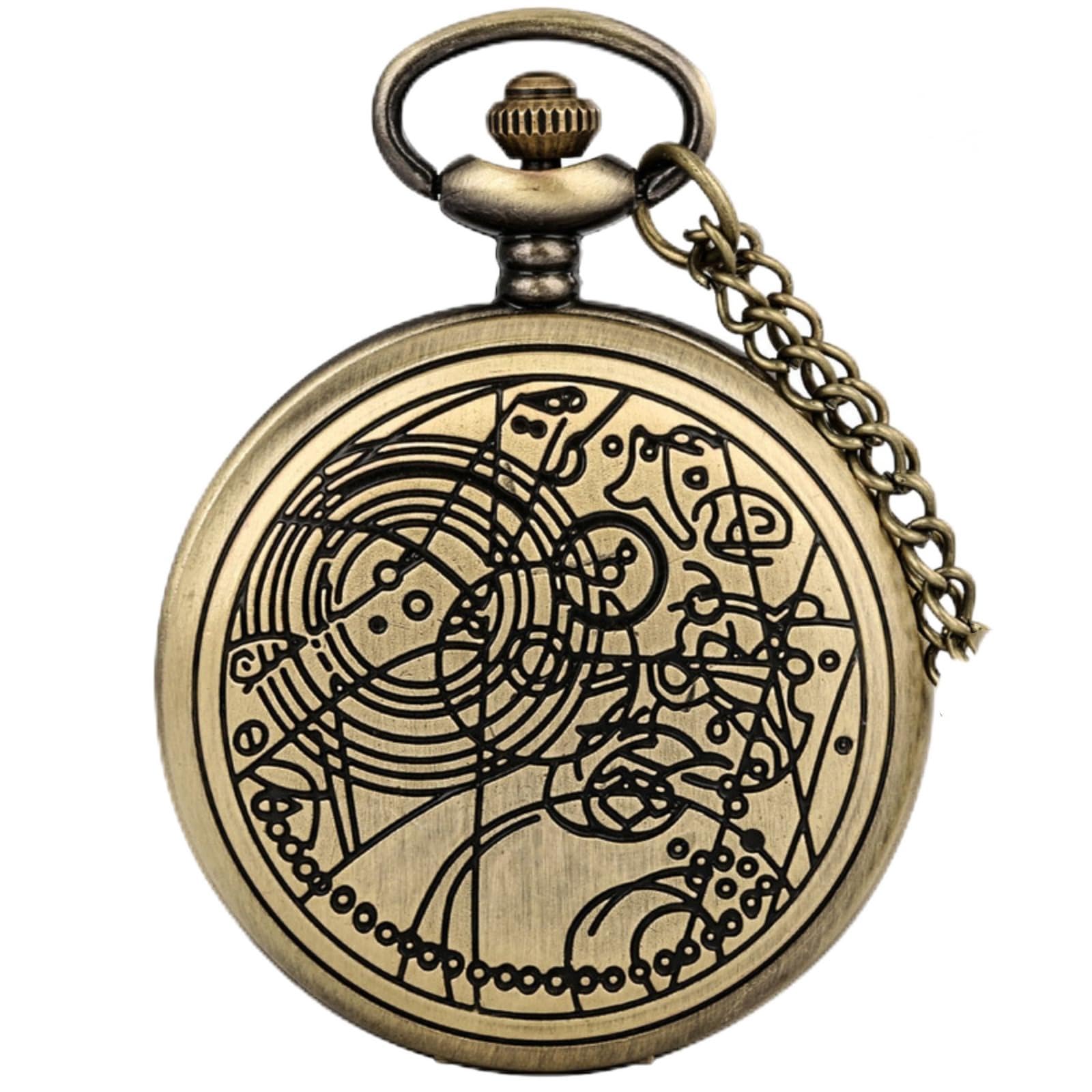 tasca, Orologio da tasca vintage al quarzo, grande orologio, con ciondolo a conchiglia