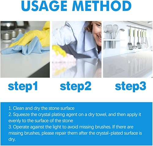 Miniatura 6 de 2 piezas de agente de chapado de cristal de piedra, Agente de chapado de cristal de nano, removedor de manchas limpiador de mármol
