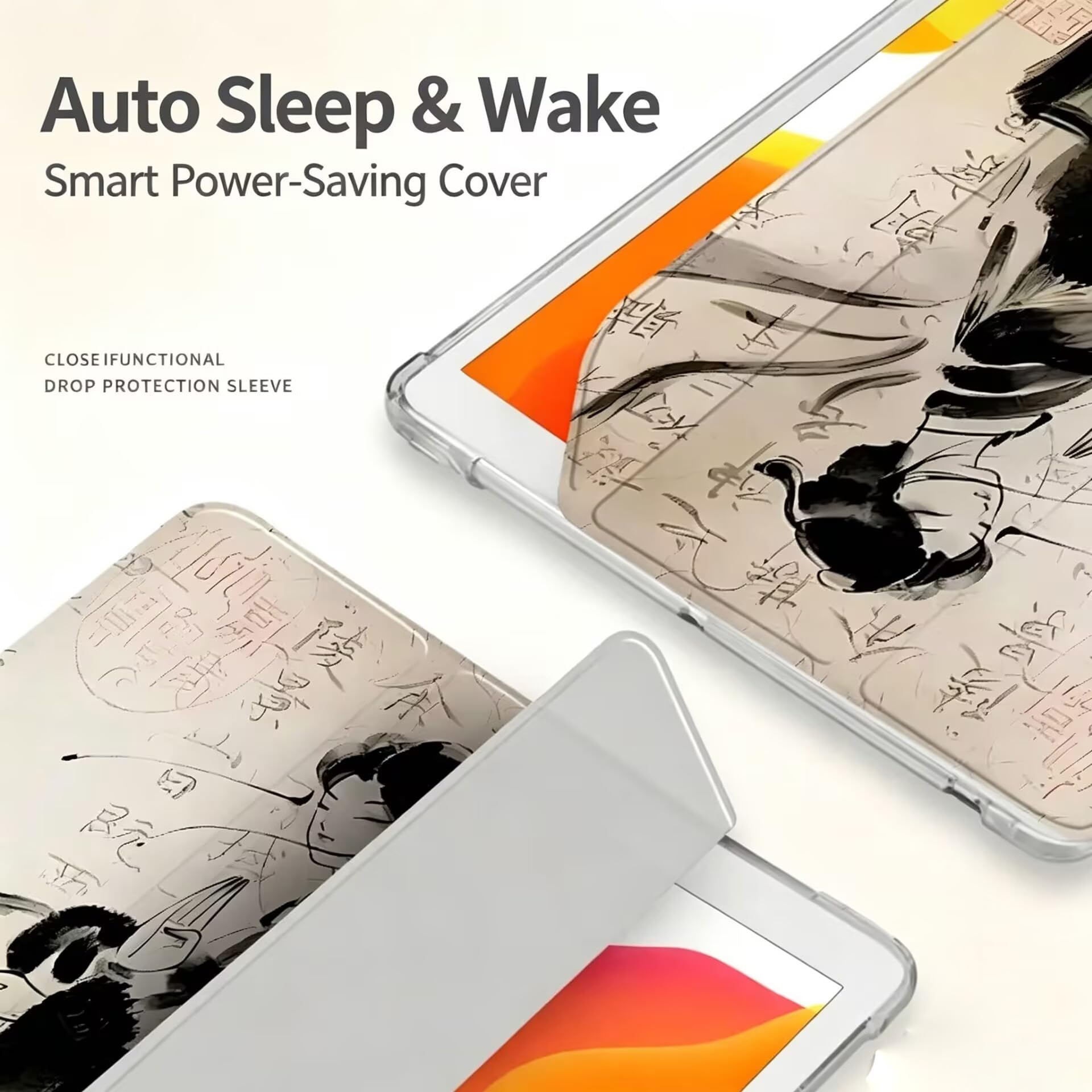 Etui na tablet z okładką w stylu retro