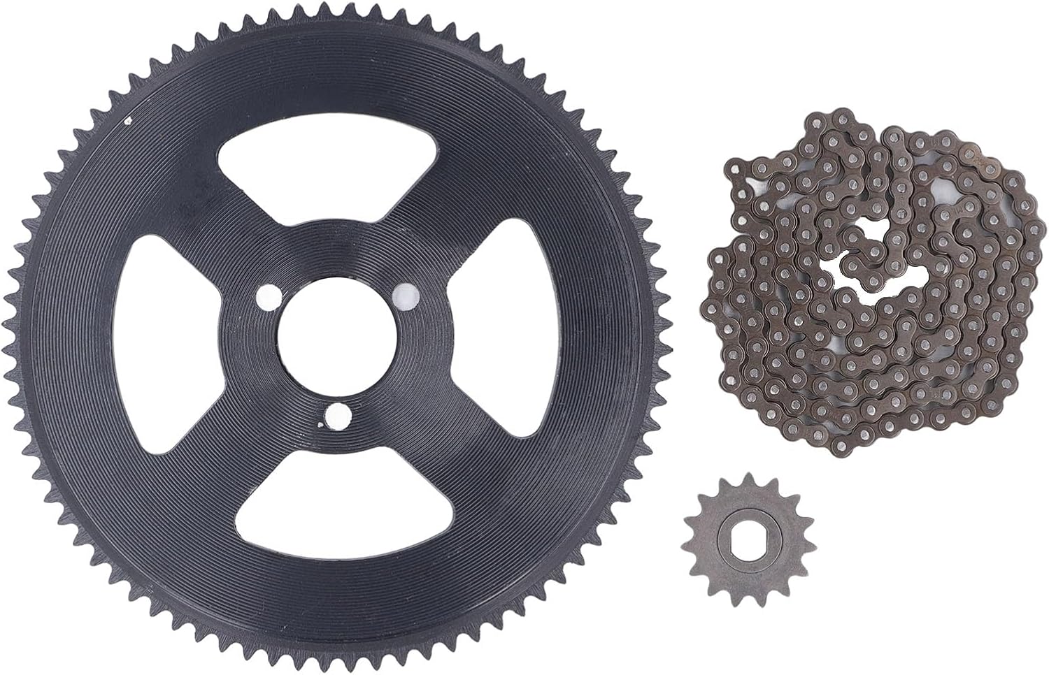25H Chain Sprocket Kit, 25H Chain Sprocket Set Steel 10mm 15T Front Sprocket 29mm 80T Rear Sprocket 146 Link Drive Chain for 47CC 49CC Mini Motorcycle ATV Dirt
