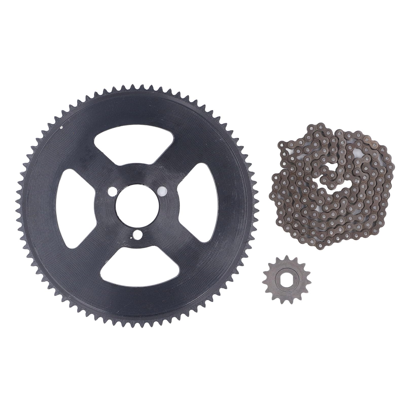 RiToEasysports Juego de Piñones de Cadena 25H, Piñón Delantero de Acero de 10 Mm 15T, Piñón Trasero de 29 Mm 80T, Cadena de Transmisión de 146 Eslabones, Amplia Compatibilidad para Mini
