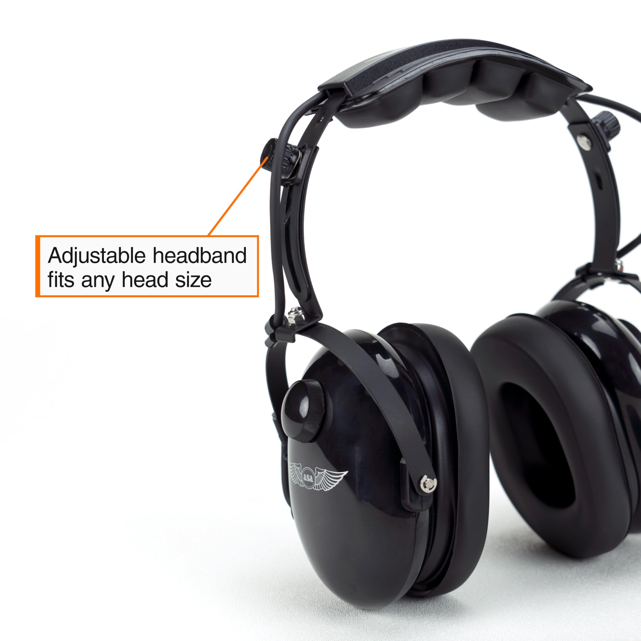 ASA AirClassics HS-1A Pilot Headset Trwałość, redukcja szumów 23 dB, mikrofon z redukcją szumów, stereo/mono, pozłacane wtyczki, niezbędny zestaw słuchawkowy do lotnictwa ogólnego dla pilotów