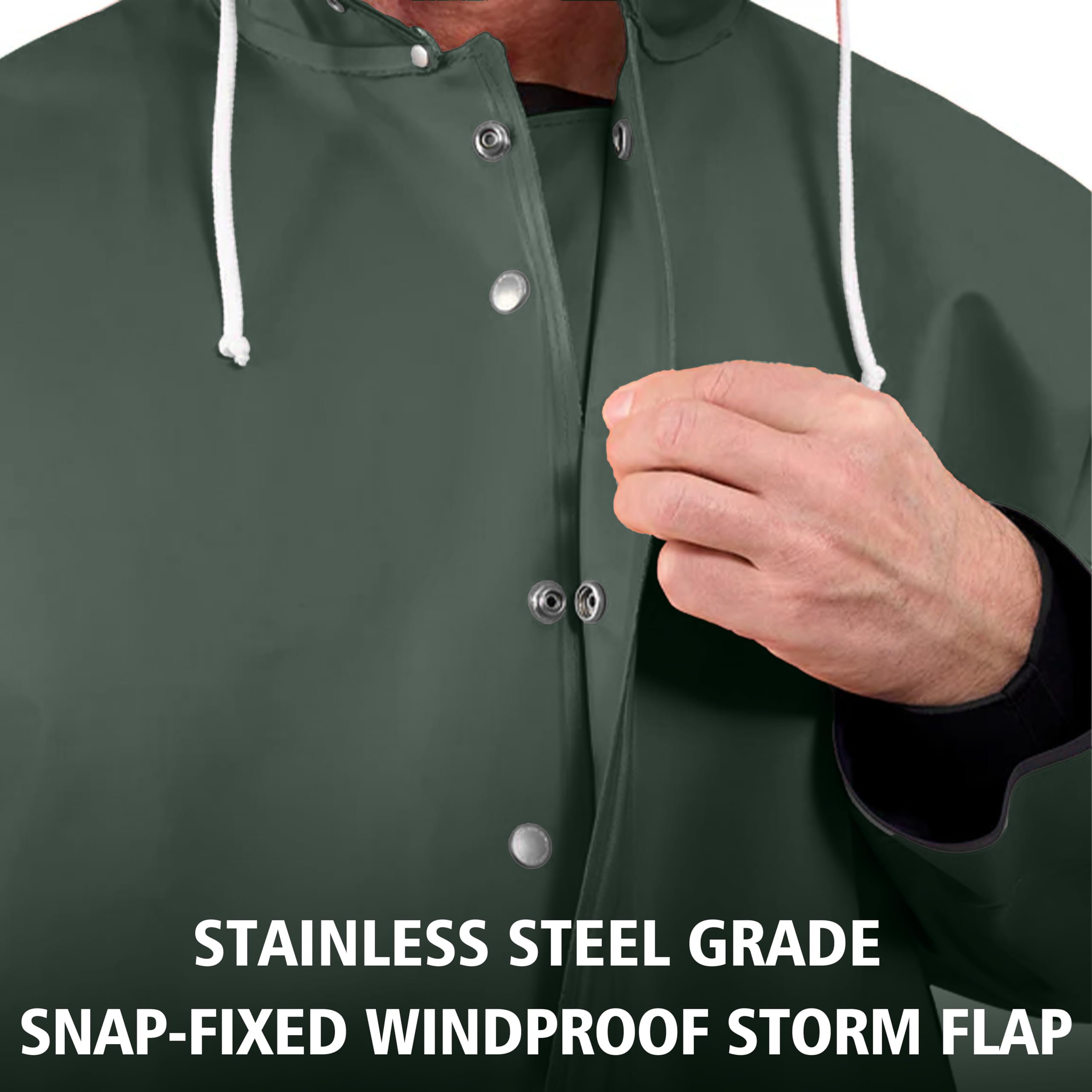 Traje de lluvia de pesca comercial para hombre: 0.70 mm, resistente al agua, chaqueta y pantalones con peto, Brigg 44 de grado industrial