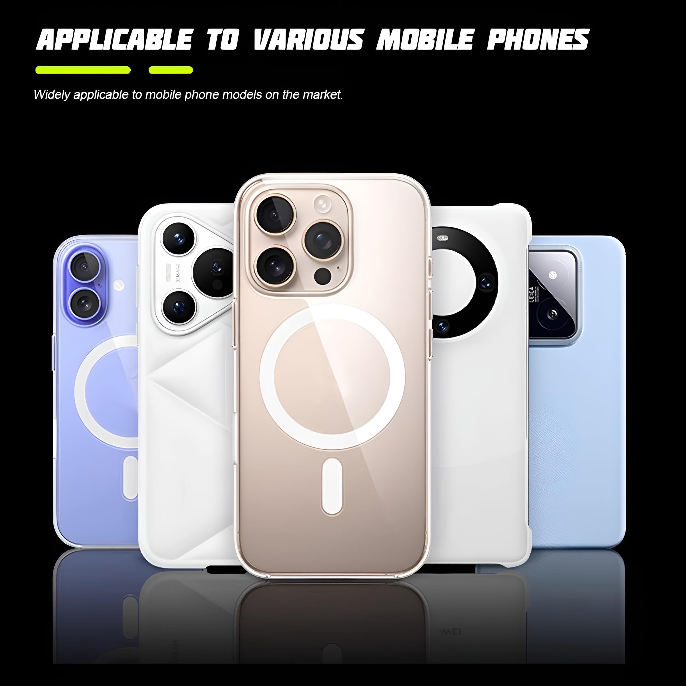 Zpana Supporto per telefono da auto, braccio lungo, rotazione a 360°, supporto per telefono cellulare con ventosa, anti-vibrazione, supporto per smartphone, universale, per SUV, camper, camion (nero)