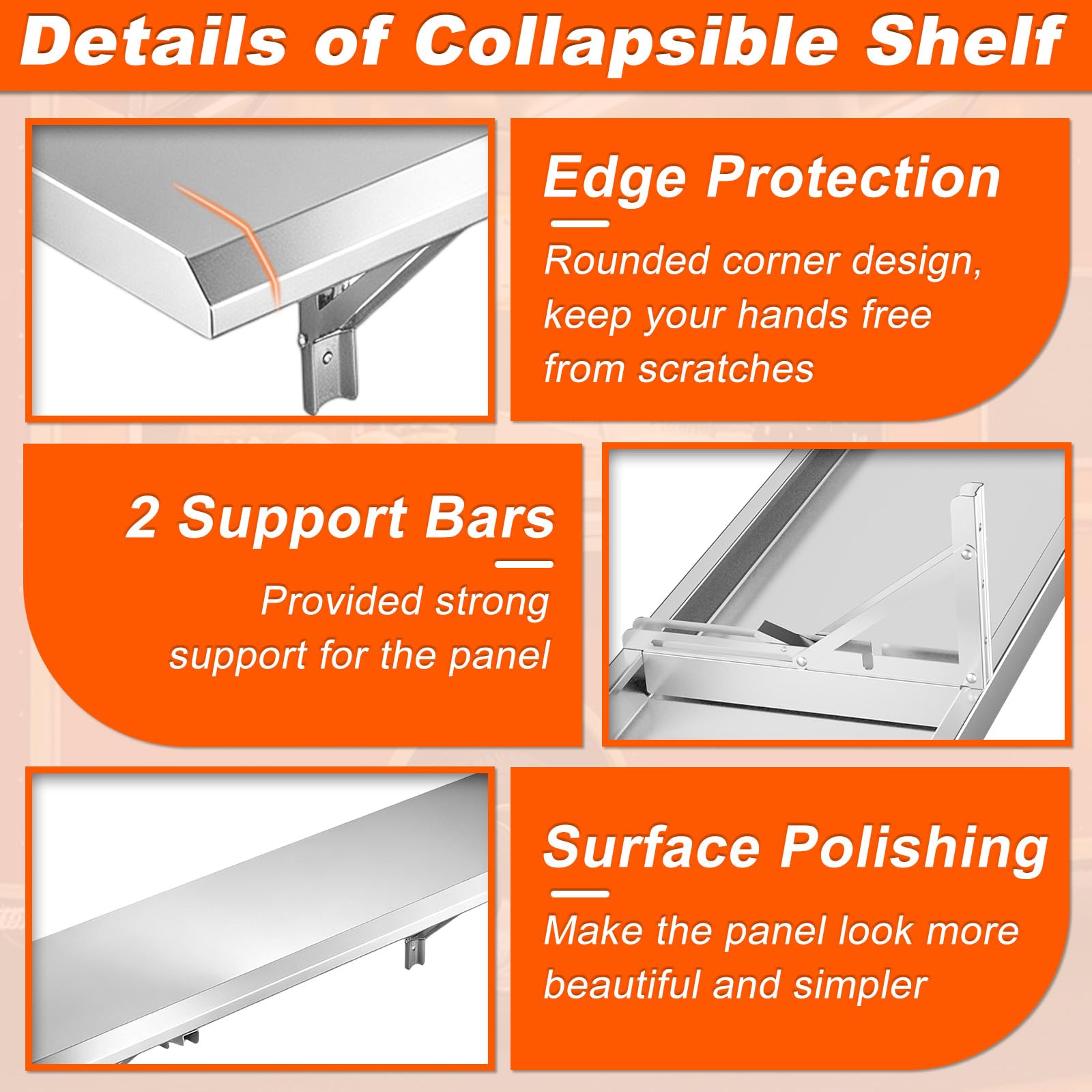 Scaffale pieghevole della concessione, 30,5 x 91,4 cm, scaffale resistente