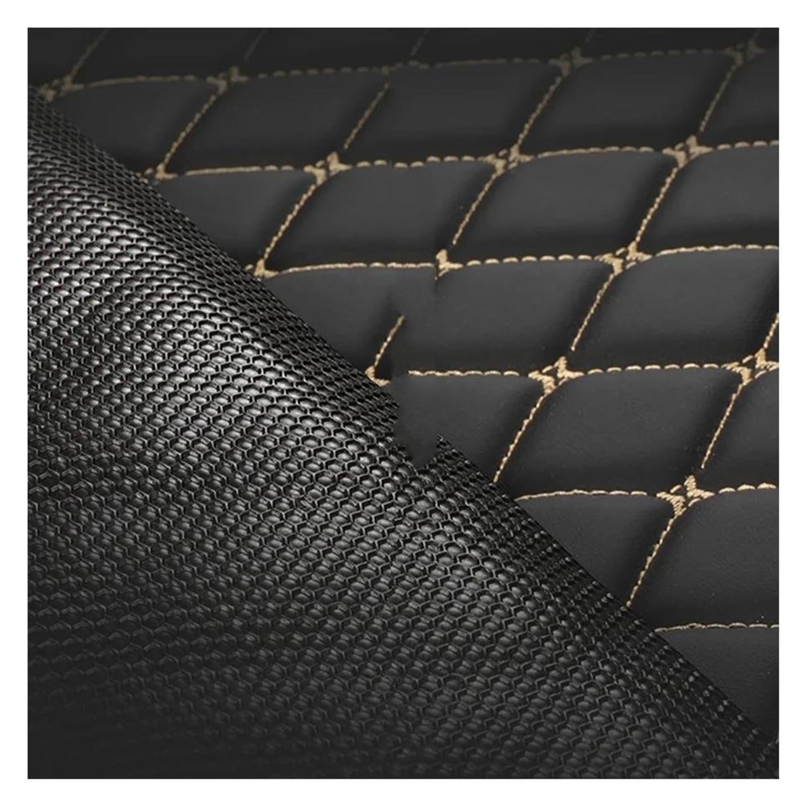 Tapis Coffre Voiture Tapis De Coffre Arrière en Cuir PU pour Voiture 1 Pièce Imperméable pour Civic 2016-présent(Black Beige3)
