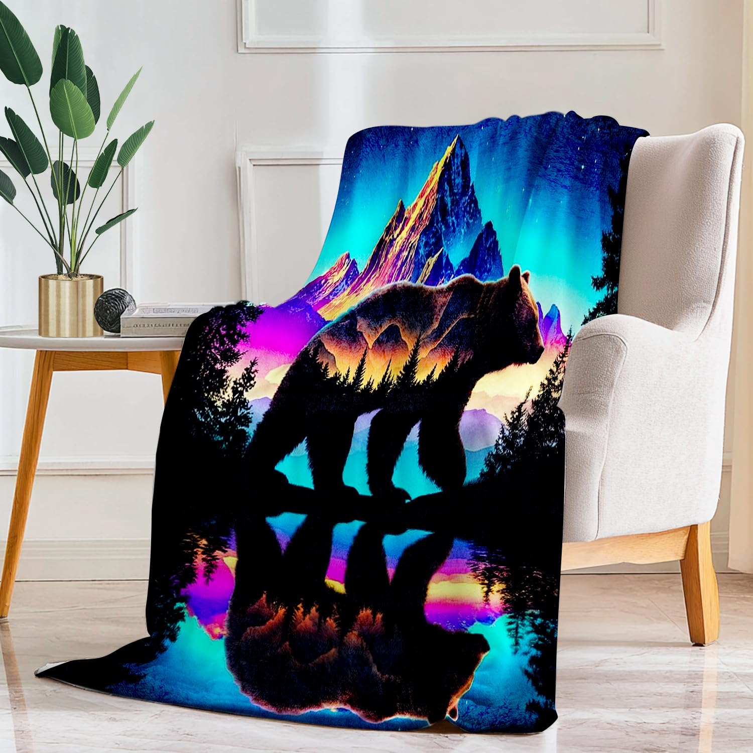 Bear Blanket Bear Fleece Throw Blanket Super Soft Fuzzy Plush Cozy Warm Bears Decor Stuffed Bedding Blankets Gift for Boys Girls Men Women Kids & Adult 50"X40"