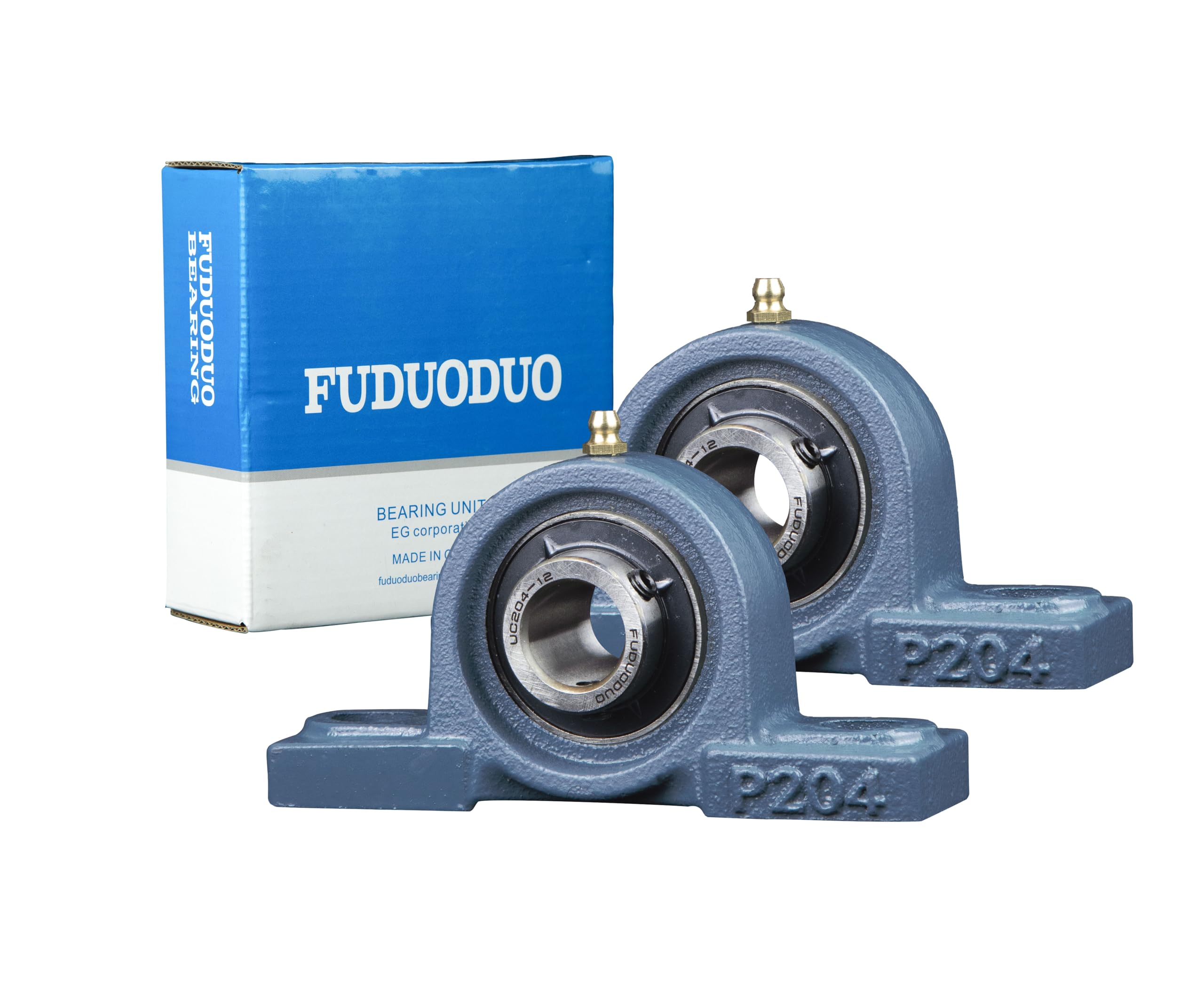 2 PCS Heavy Duty Pillow Block Mounted Ball Bearings 3/4 Inch Bore Solid Cast Iron Base UCP204-12 Pillow Bearings with Screw Lock Self Aligning Mounted Pillow Bearings