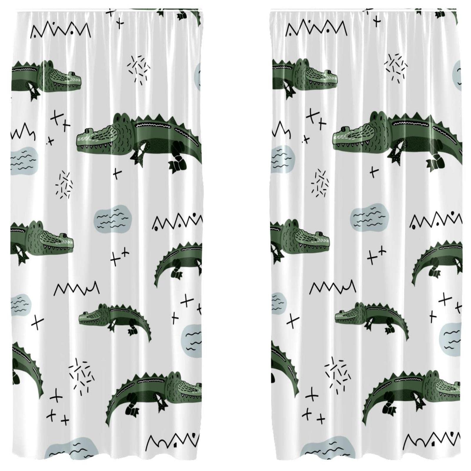 Rideaux occultants crocodile en microfibre 140x213cm pour chambre d'enfant