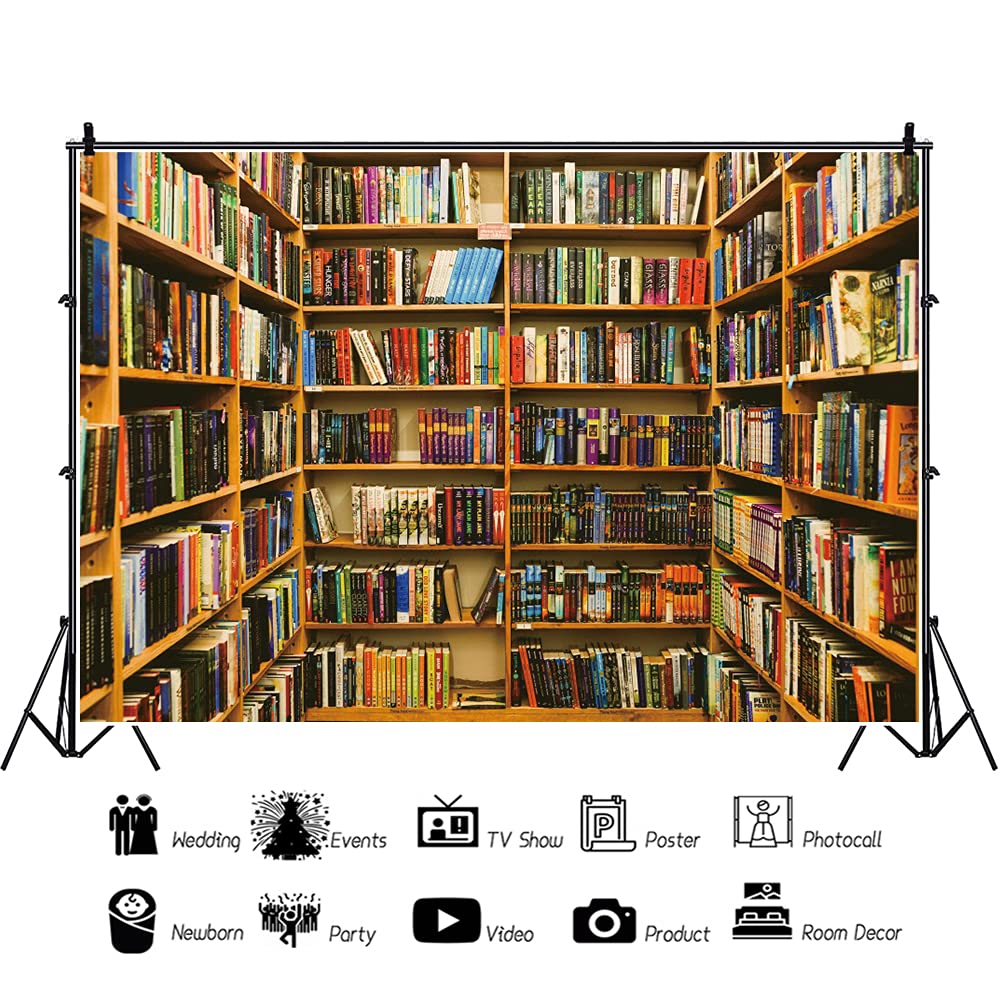 Toile De Fond Photographie 3x2m - Bibliothèque Livres Vintage En Vinyle HD Pour Studio, Portraits, Anniversaire, Noël - Renaiss