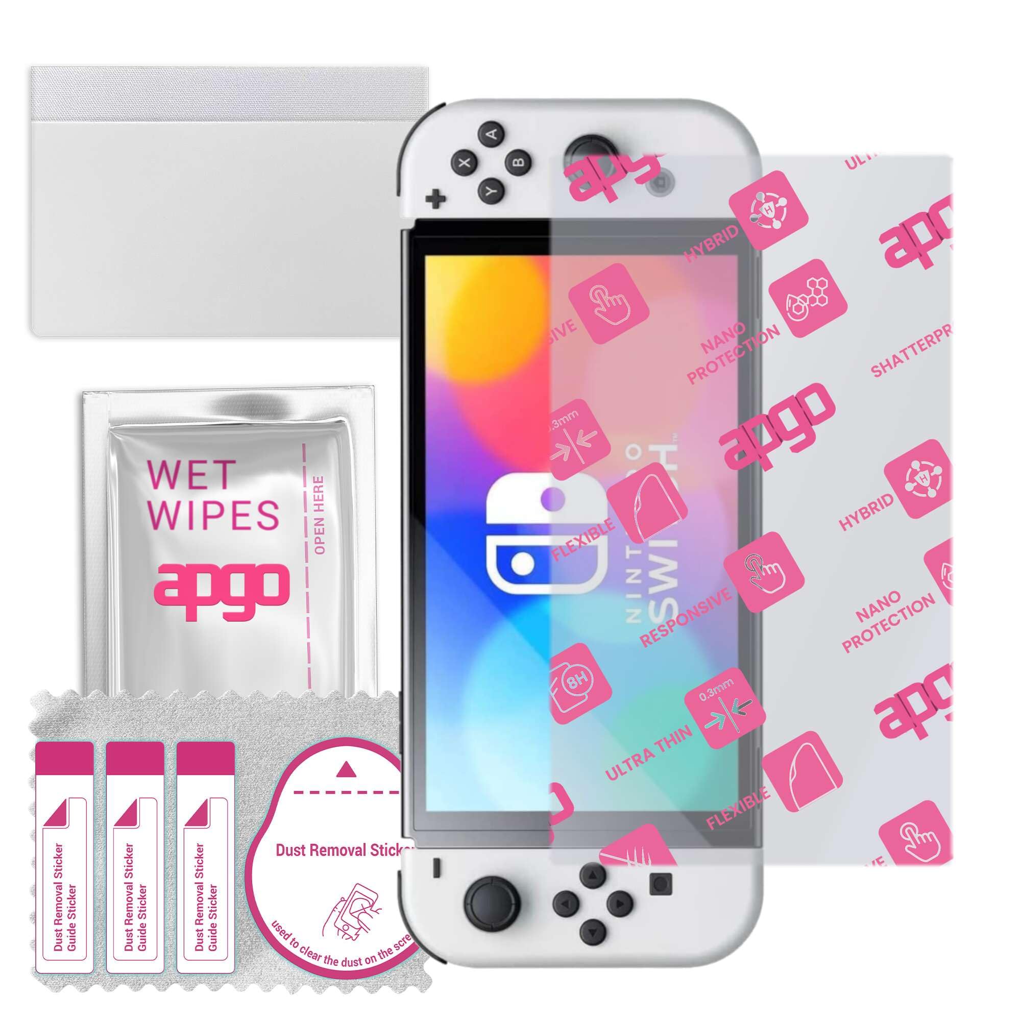 apgo Hybrid Glass Screen Protector do Nintendo Switch Oled, szkło hybrydowe, zamiennik hartowanego