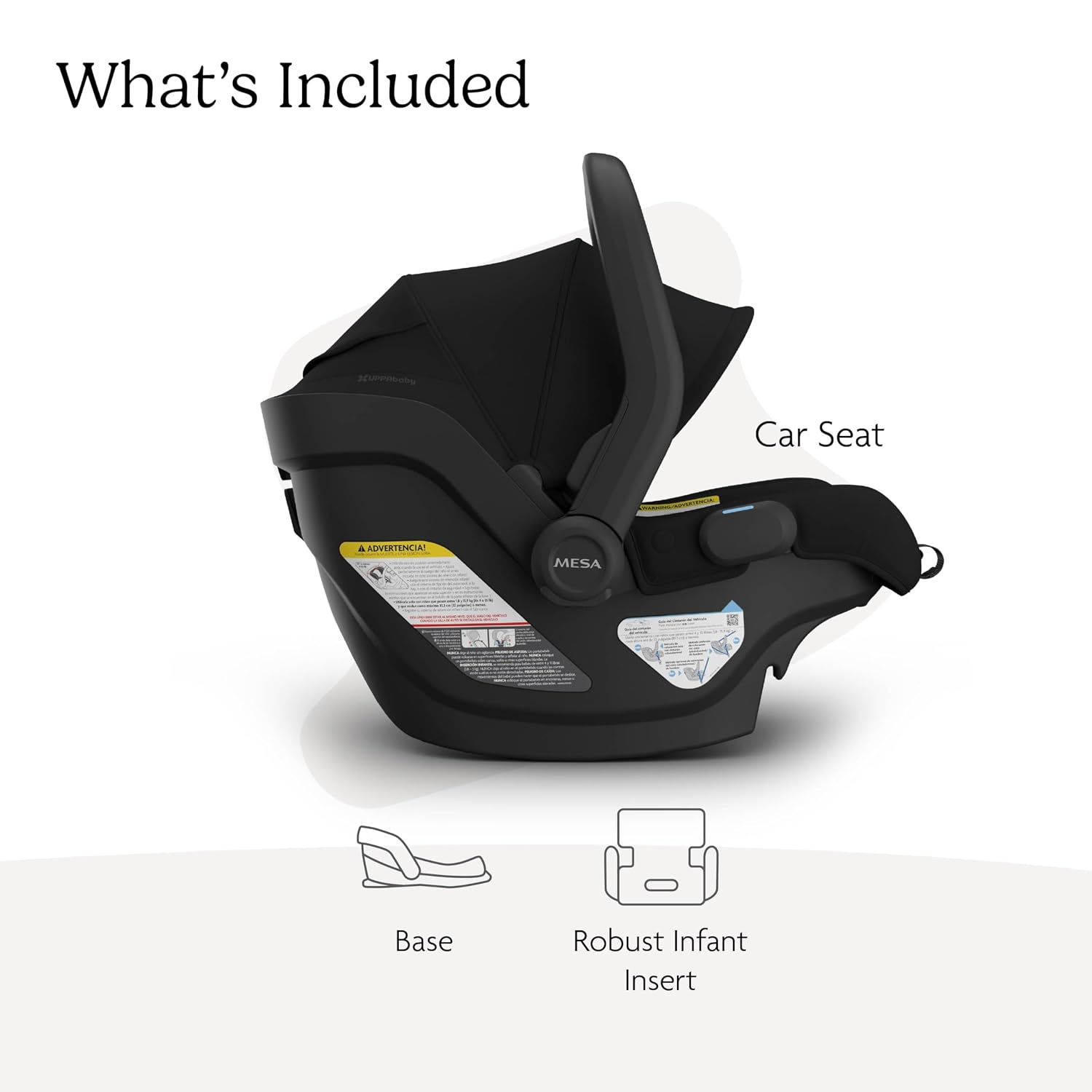 UPPAbaby Mesa V3 Infant Car Seat – Easy Installation + SmartSecure Technology – Attaches to Stroller | Base + Infant Insert Included – James (Black)