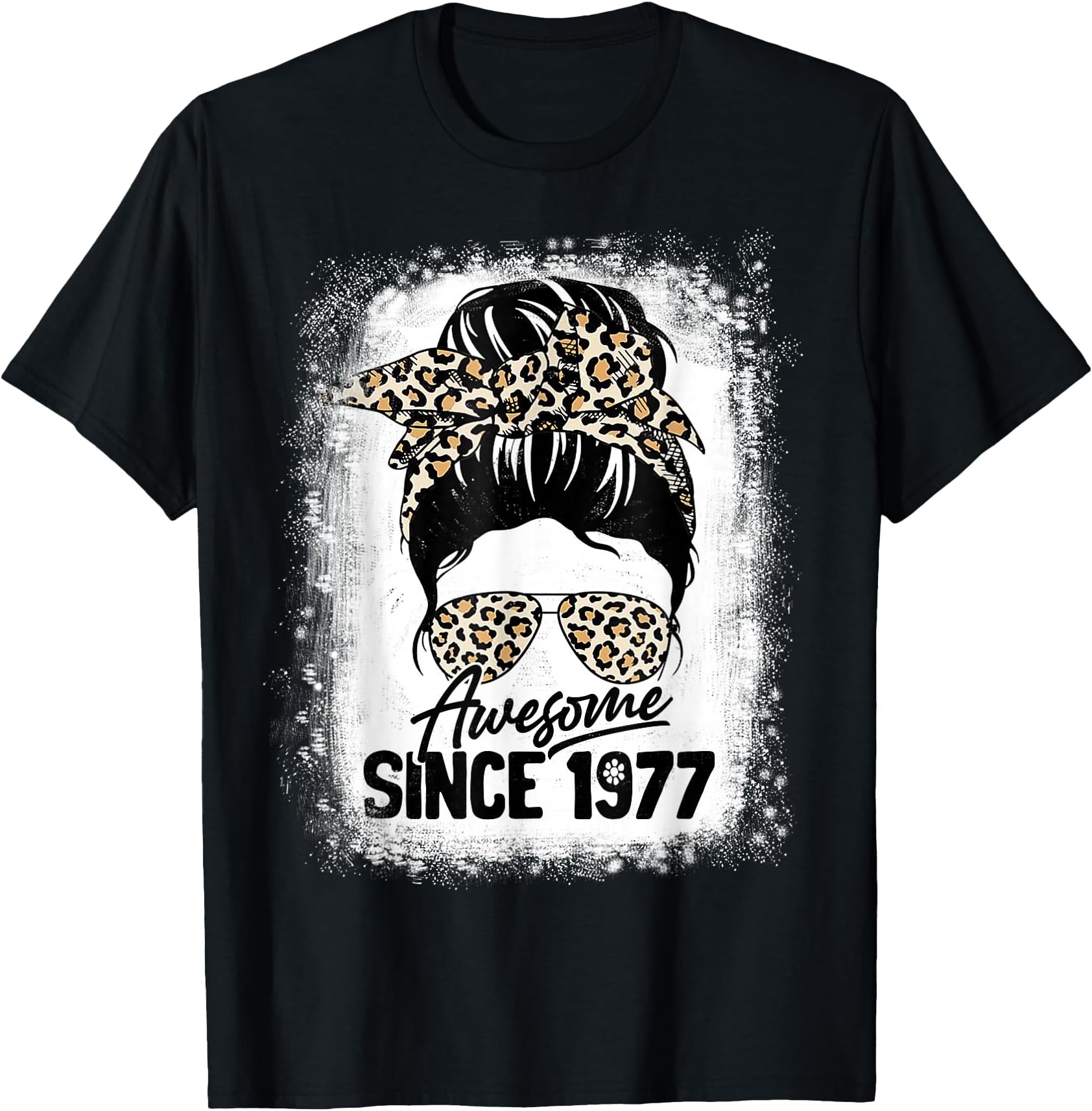 45 Years Old Awesome Since 1977 Leopard 45th Birthday T-Shirt