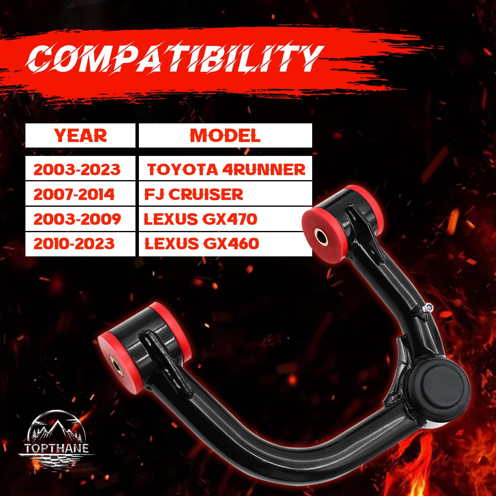 2-4'' LIFT FRONT Upper Control Arms For 96-03 Toyota Tacoma 6 Lug 95-02