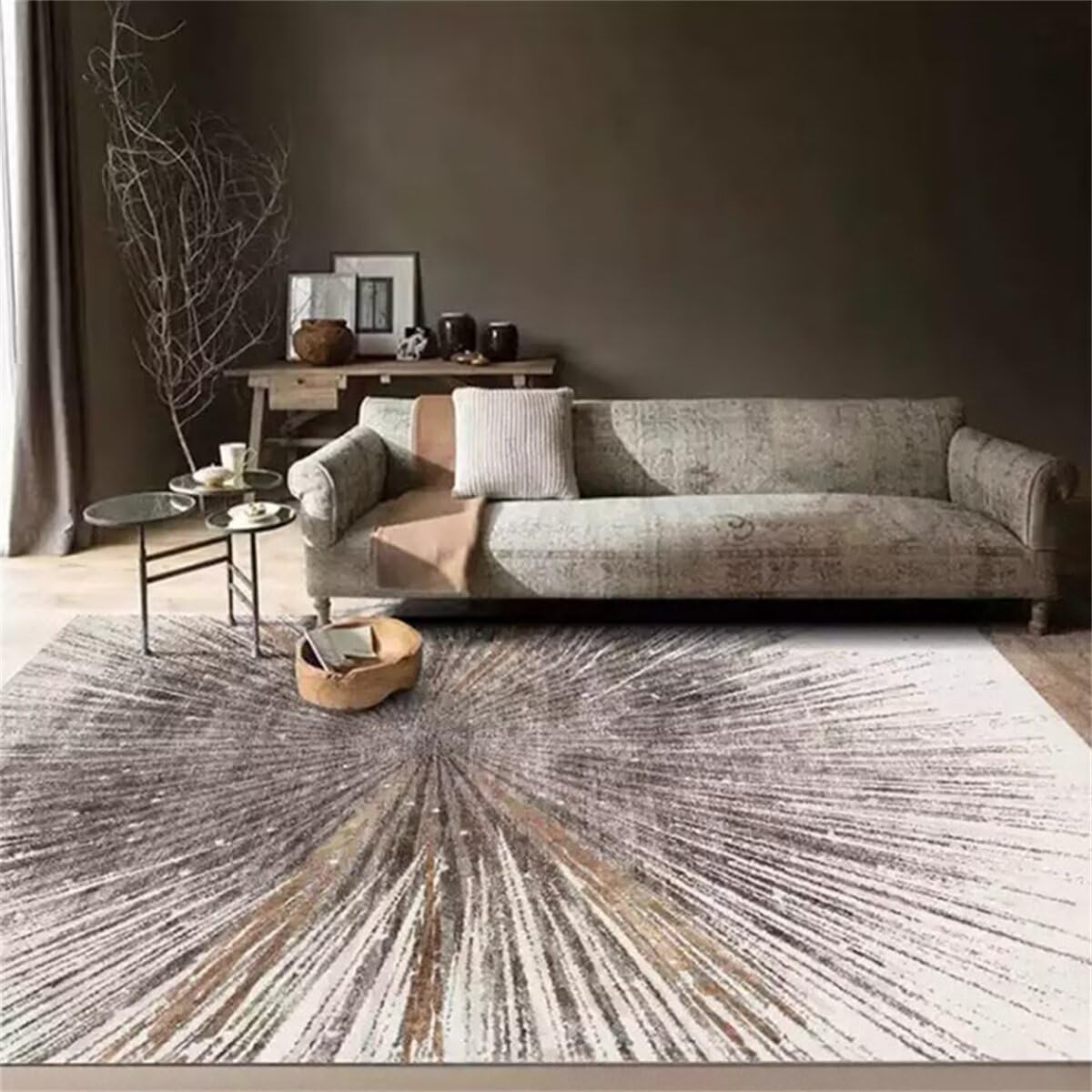 Tapis de salon gris simple 80X150CM tapis doux lavable pour deco de bureau et canapé