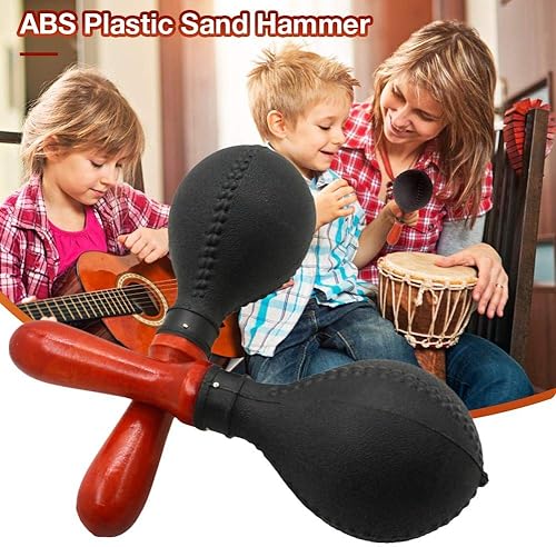 Miniatura 5 de Maracas - Maracas - Martillo de arena, instrumentos musicales de percusión de mano con carcasa de plástico ABS, asas de madera para adultos y niños