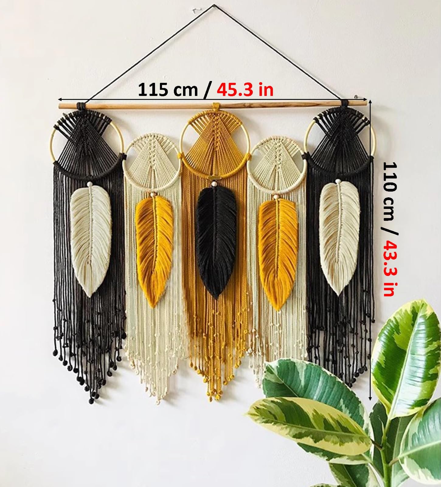 Rideaux en macramé Rideaux en Macramé pour Fenêtres, Toile De Fond De Mariage en Macramé en Coton, Séparateur De Pièce en Macramé Mural