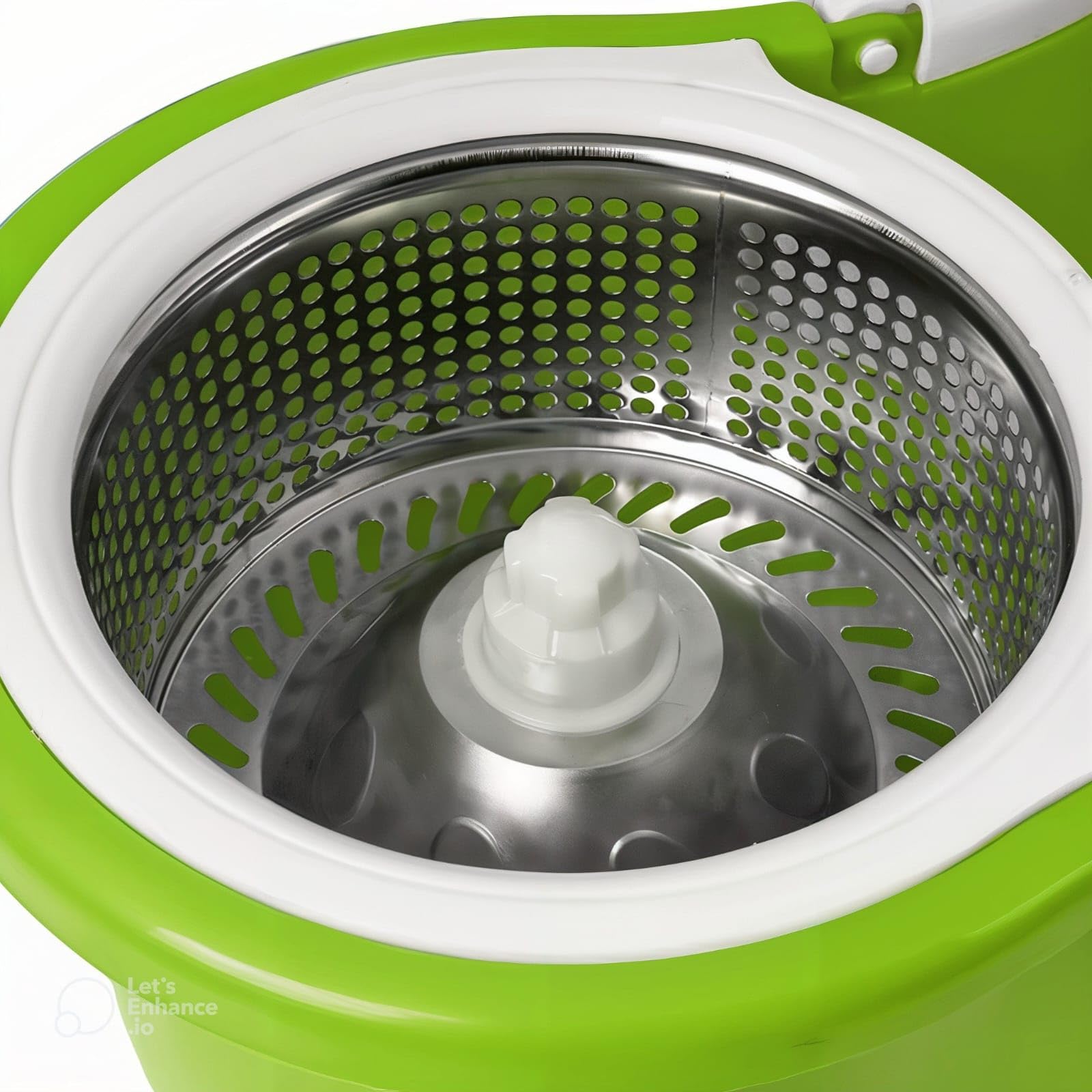Puliflash – Secchio Lavapavimenti Professionale con Strizzatore in Acciaio Inox, Mocio Rotante 360°, Manico Telescopico, Sistema Autostrizzante, 2 Panni in Microfibra Inclusi (VERDE)