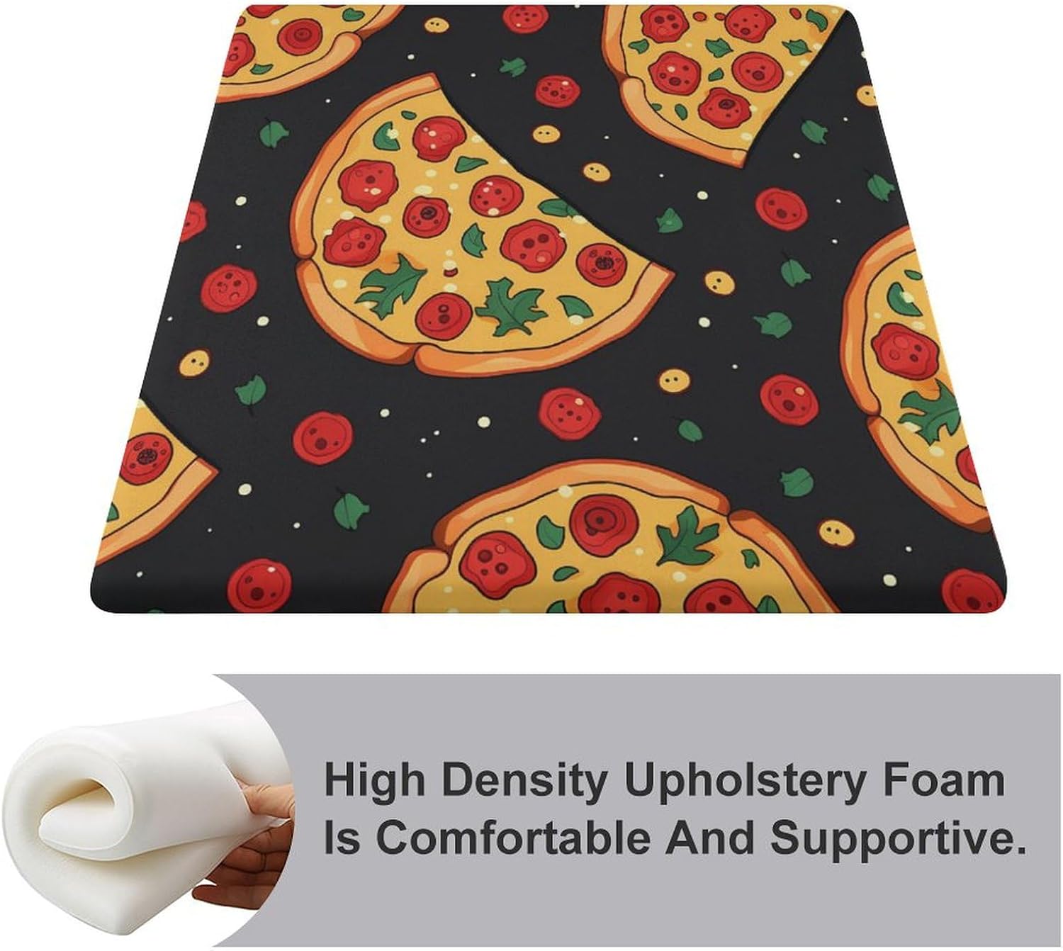 Food Pizza Floor Pillow Meditation Yoga Cushion Square Chair Cushion Pillows Seating for Adults