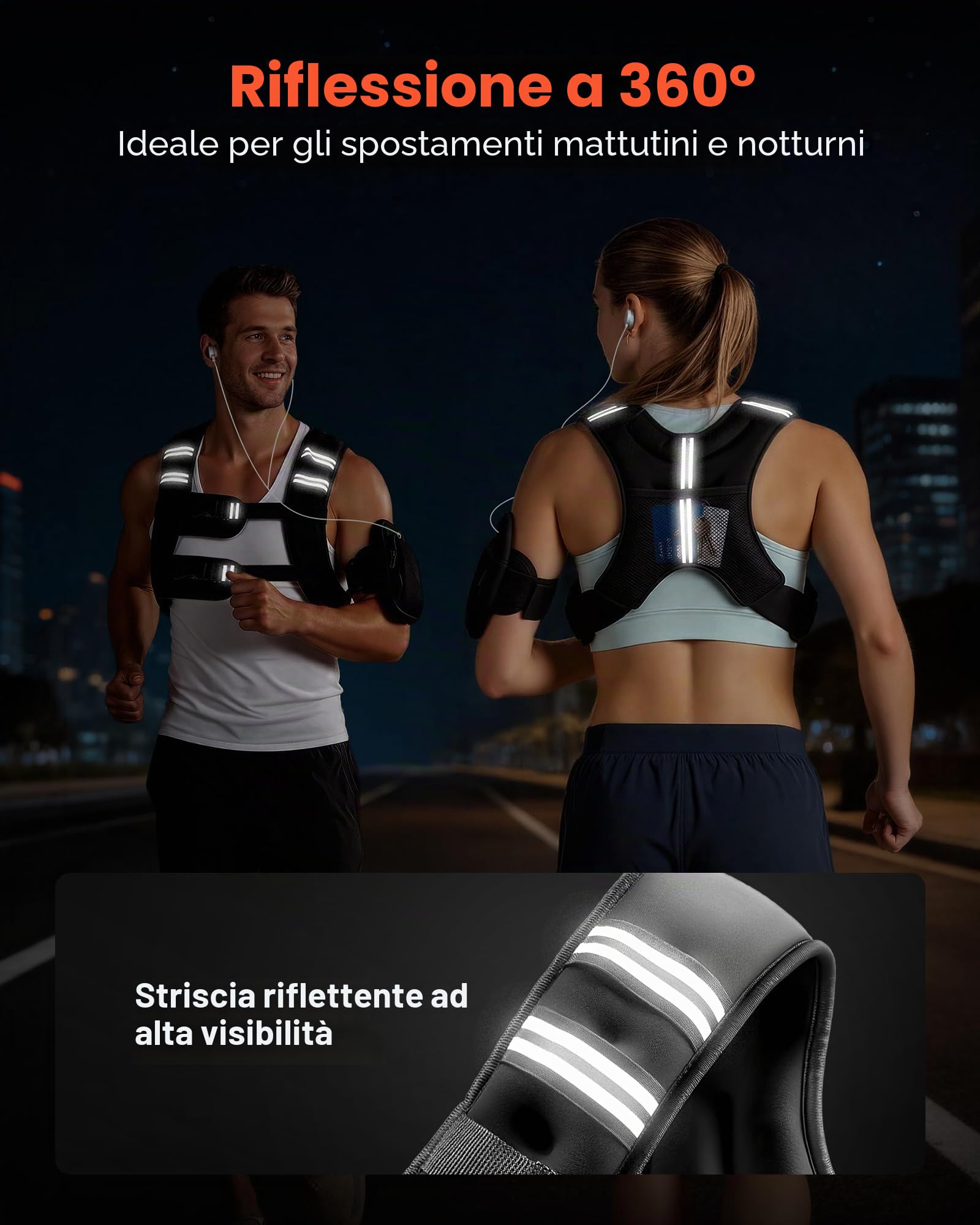 VEVOR Giubbotto con Pesi 7,32kg, Giubbotto con Pesi Fibbia Regolabile, Spalline e Striscia Riflettente per Allenamento Fisico, Attrezzatura da Allenamento Bodybuilding, Corsa, Jogging Fitness, Nero