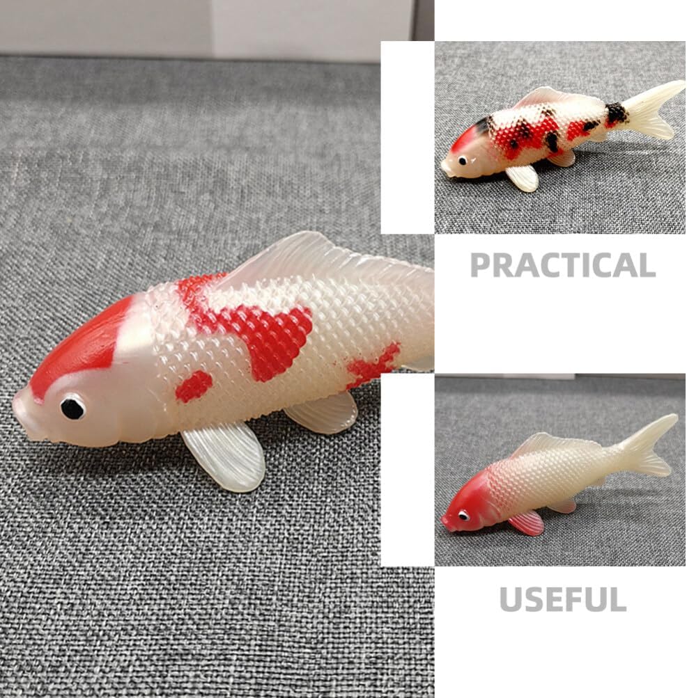 Happyyami Simulated Koi Fish Ornament 4.5 Inch Artificial Carp Decoration for Aquarium Fish Tank Photography Prop Home Office Restaurant Decor