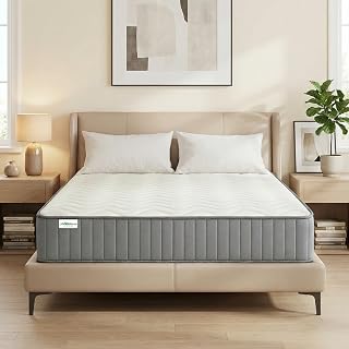 Serene 12 Inch King Hybrid Mattress, Premium Cooling Gel Memory Foam & Pocketed Coils for Spine Alignment & Pressure Relief, Medium Firm Feel, Fiberglass-Free, CertiPUR-US Certified, Made in USA - Amazon product rated Grade A