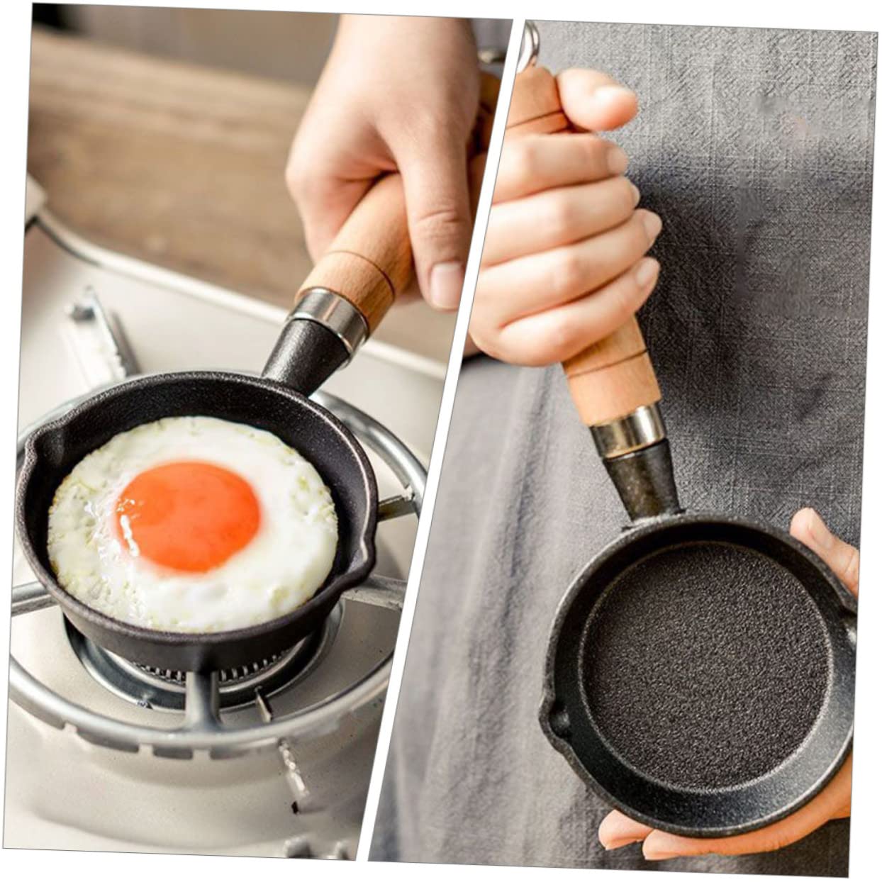 Cabilock Professional Nonstick Egg Frying Pan Small Multifunctional Kitchen Gadget Heat Resistant Cookware with Smooth Handle for Omelets and Dishes