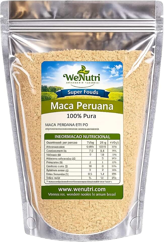 Maca Peruana 100% Pura em Pó 500g Wenutri