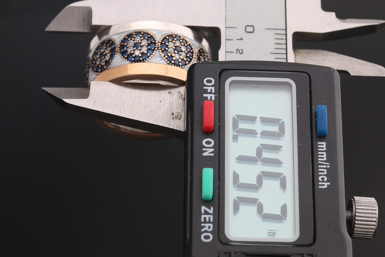 Nazar ! Turkish Handmade Jewelry White Enamel Evil Eye Sapphire Topaz Sterling Silver Ring with multiple size options - Image 9