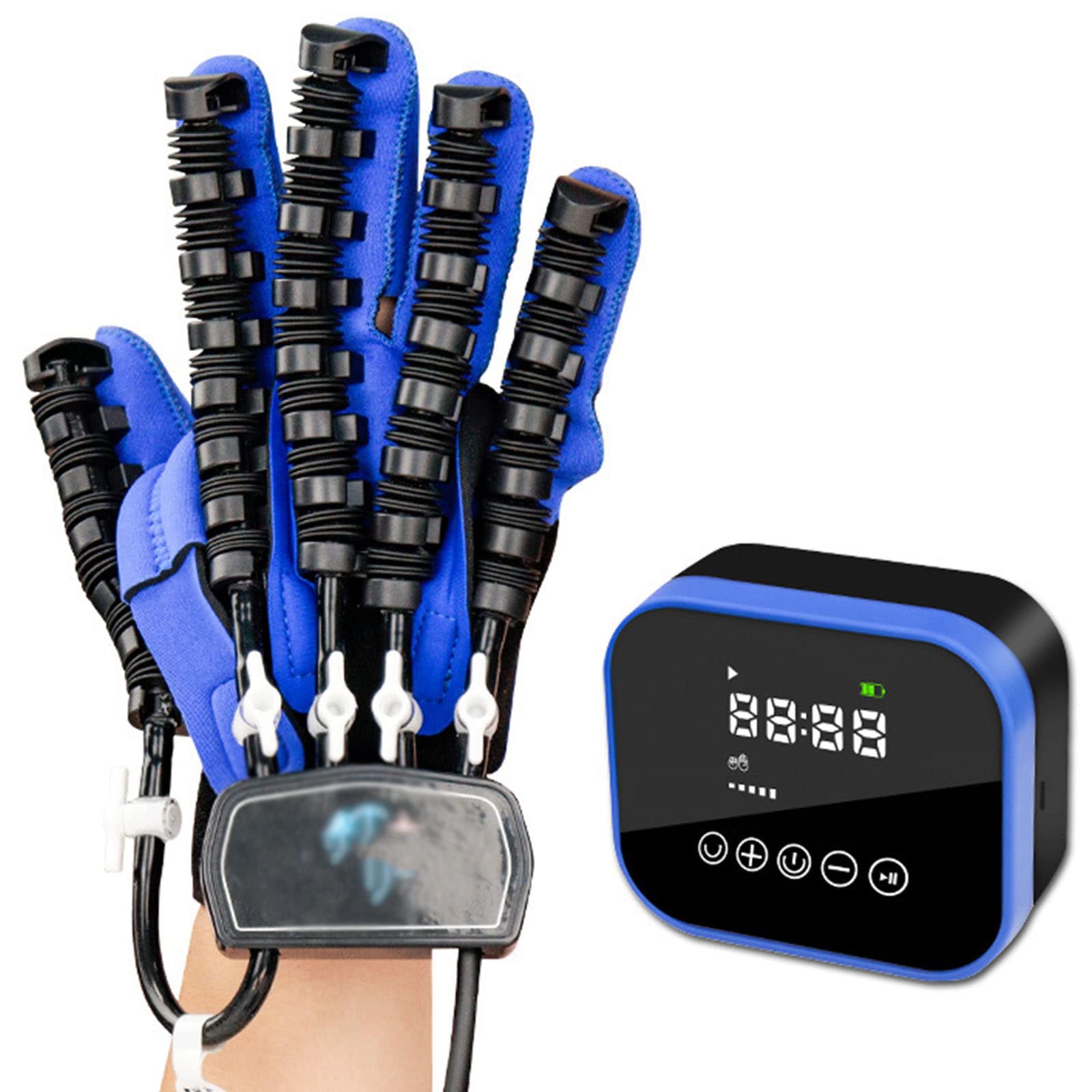 Hemiplegia Finger Rehabilitation Trainer Rękawki, trening palców, ortoza palca, funkcjonalna szyna ręczna, z ładowarką, instrukcją obsługi,Left-L