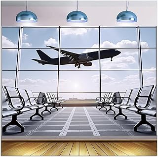 Airplane Departure Airport Lounge Backdrop Banner Pilot Photography Background Travel Plane Themed Party Decorations Birthday Photo Booth Shooting Studio Props