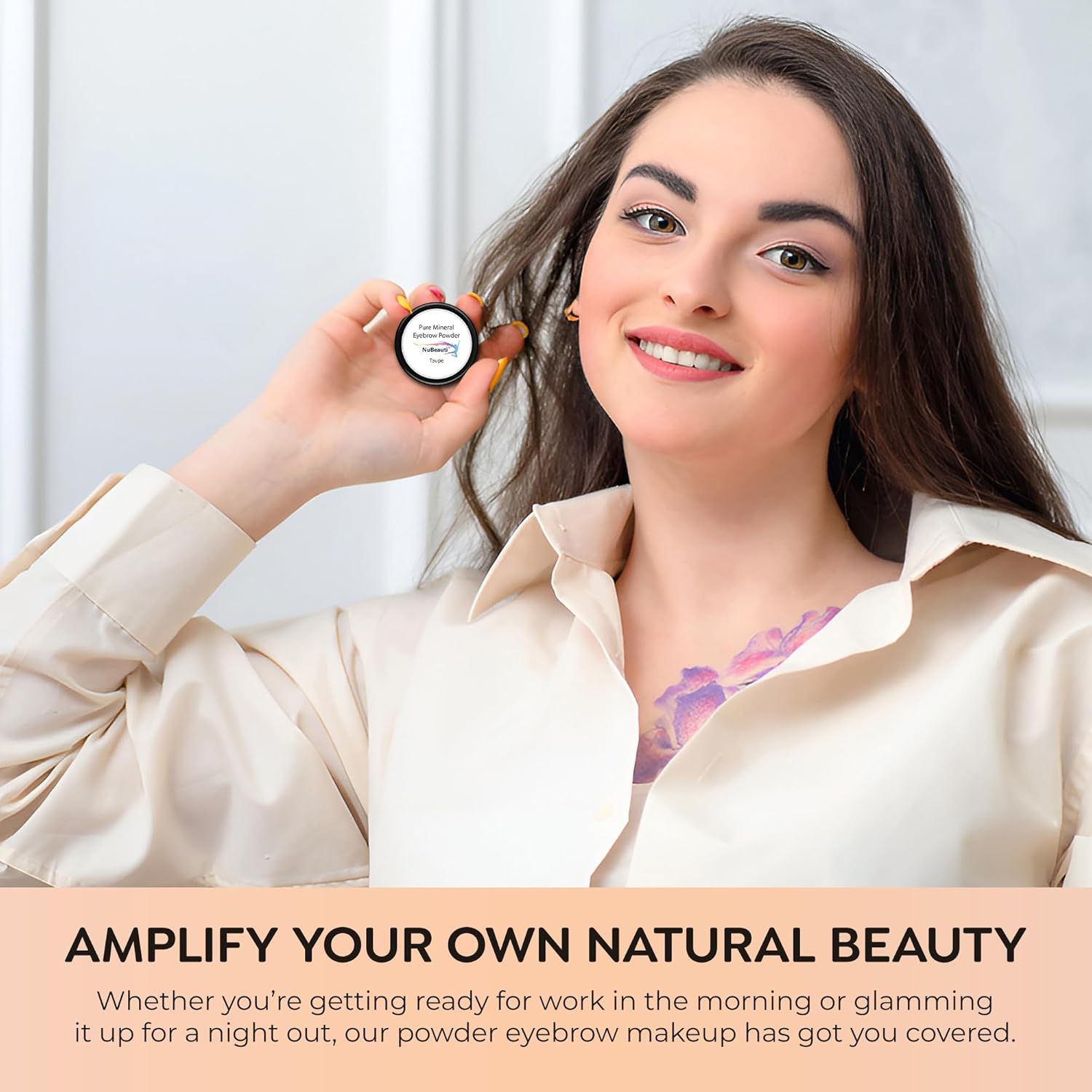 Natural Eyebrow Powder Kit Mica Brow Powder Makeup Kit with Professional Angled Brush 10 Natural Shades No Parabens or Chemicals Eyebrow Shaper Kit