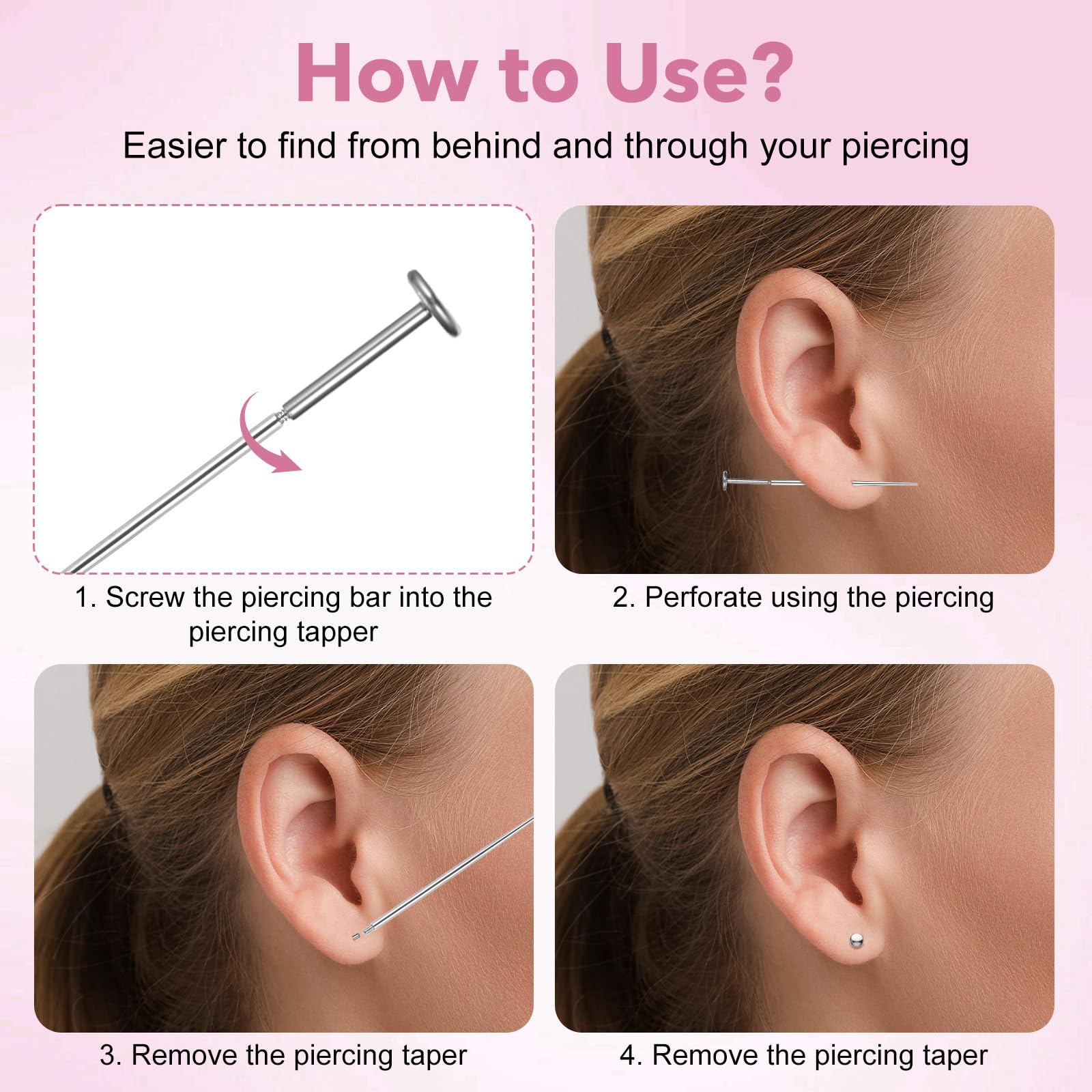 Zestaw 12 igieł do piercingu i pęsety kulkowe 14G, 16G, 18G, 20G, 20 G, zaciski do piercingu bez gwintu wewnętrznego i zewnętrznego
