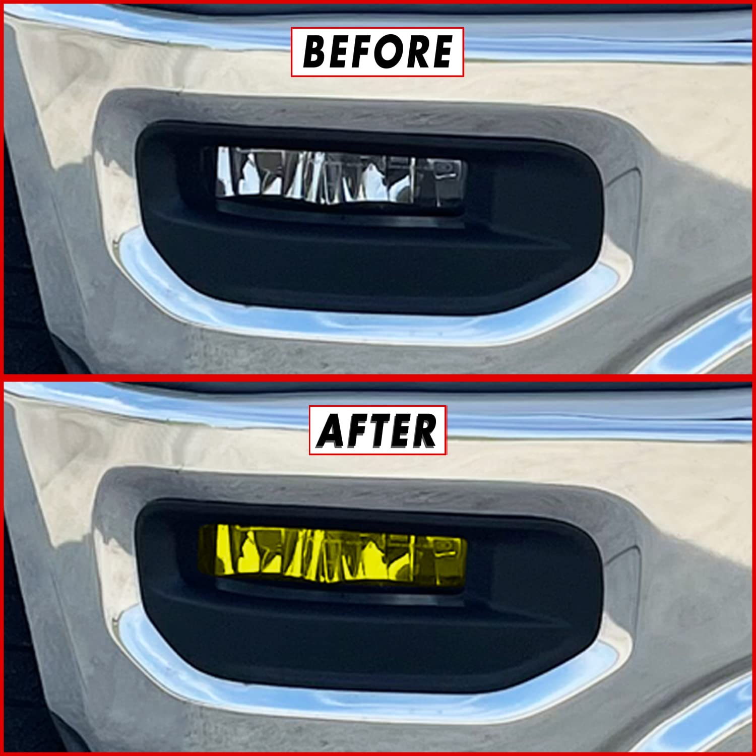 SlickMod PreCut Vinyl Smoke Tint for 2019-2022 Dodge Ram 1500 Foglight (2. Foglight, Yellow)