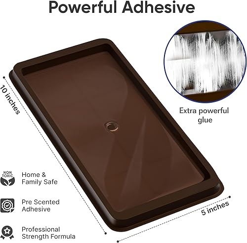 Miniatura 3 de Trampas para ratones para interiores para el hogar, pesadas (paquete de 2), trampa de serpiente pegajosa, trampas de pegamento precebadas para